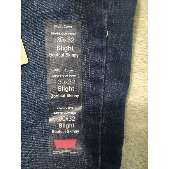 Levis Jeans Womens 30x32 Blue Denim Slight Curve Bootcut Skinny Modern Rise - Picture 8 of 13